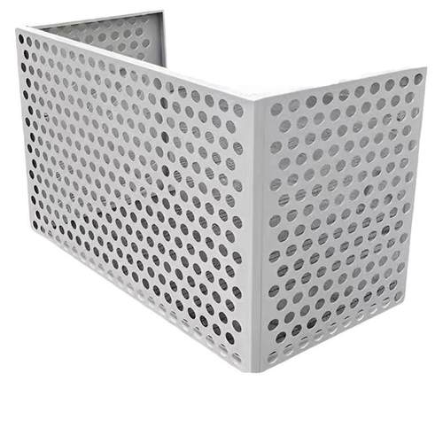 长圆孔造型铝合金空调外机防护罩深灰色氟碳漆激光冲孔铝板空调罩