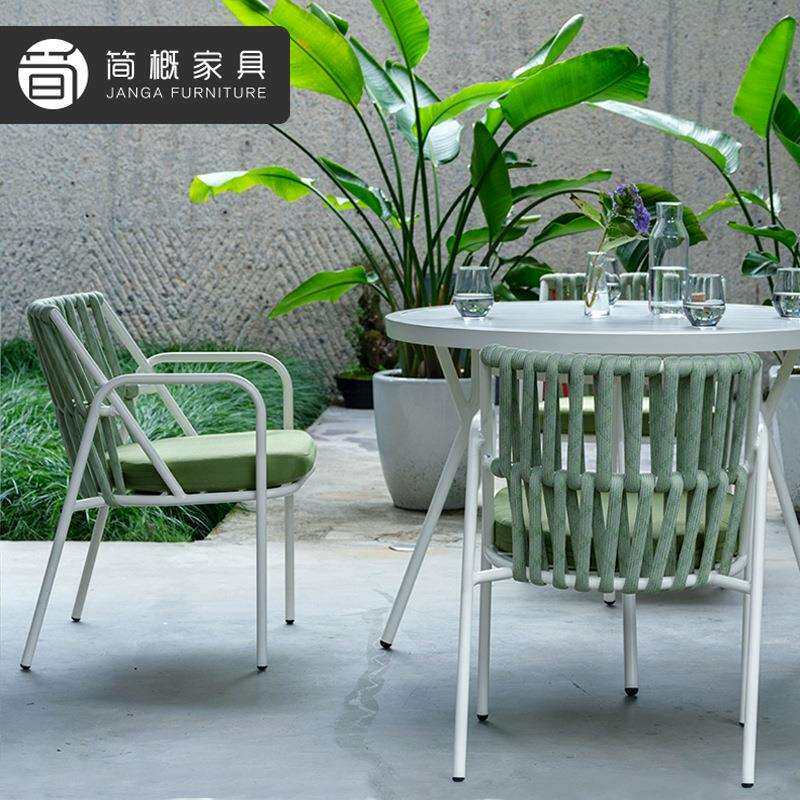 户外别墅庭院桌椅花园阳台茶桌椅组合酒店餐厅藤椅圆餐桌防水防晒