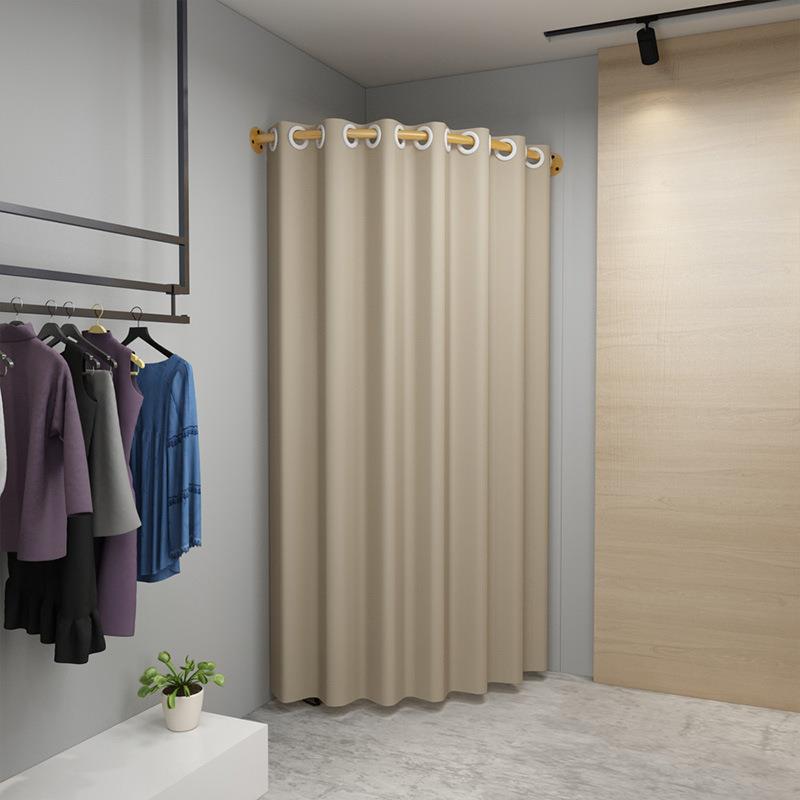 服店试衣间门A1026894帘衣帽间隔断帘铁艺U半圆形支装C撑架角转墙
