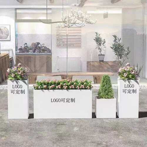 户外花箱外摆商业街咖啡馆铁艺花盆广场商用花坛隔断围栏花钵花槽