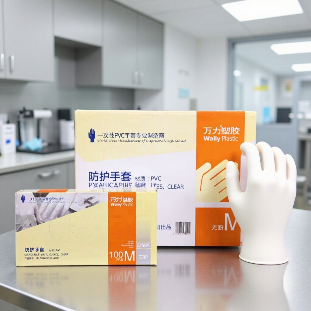 一次性PVC手套透明色家用美容美发万力多用途塑胶防护手套
