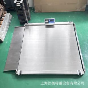 304不锈钢地磅双层带坡道超低台面电子平台秤物料小车磅秤