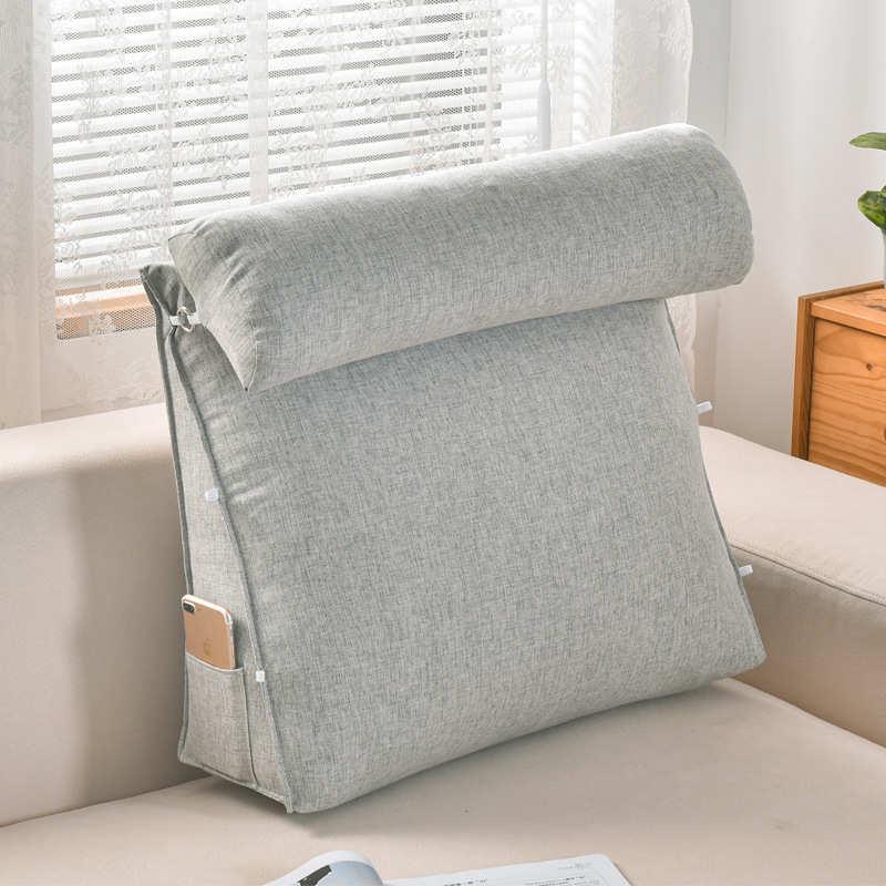 拆洗窗床上三角靠床头垫沙发靠可包靠背枕宿舍棉麻靠垫飘床靠枕抱
