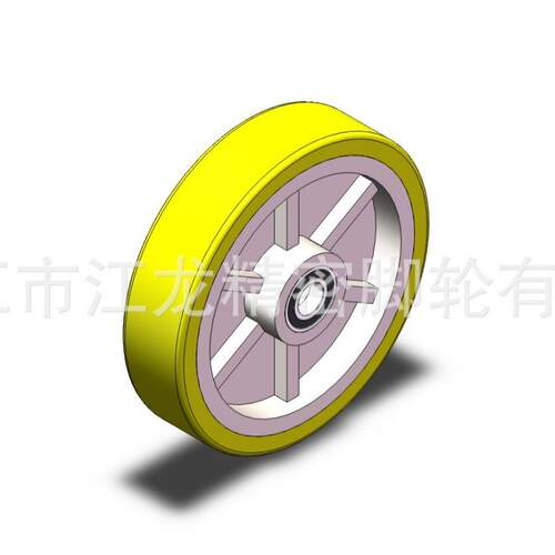 轮超重型钢制聚氨酯单江脚轮5500kgs280龙精密4寸5寸6寸8寸重型脚