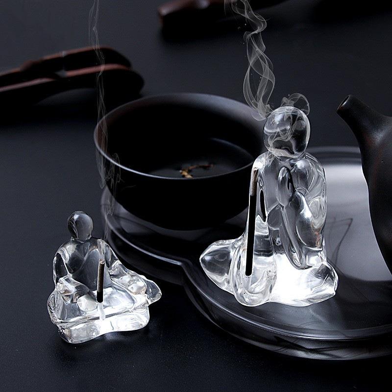 禅意悟香插创意玻璃家用焚香茶道居室香薰立香摆件倒流香茶道配件