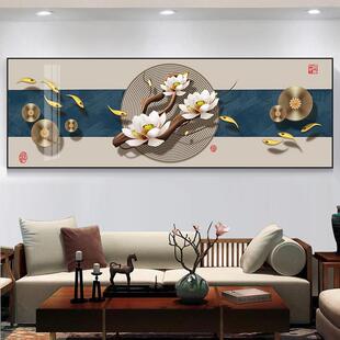 网红客厅中装画沙发背景墙画壁饰画新式大气挂画办晶镶钻公室轻奢