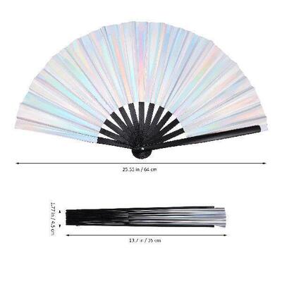 2 Pcs Hand Held Fan Symphony Kung Fu Folding Fans Festival