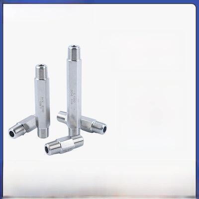 304不锈钢六角加长对丝直通接头外螺纹加厚高压外丝接头ZG1/4 4分