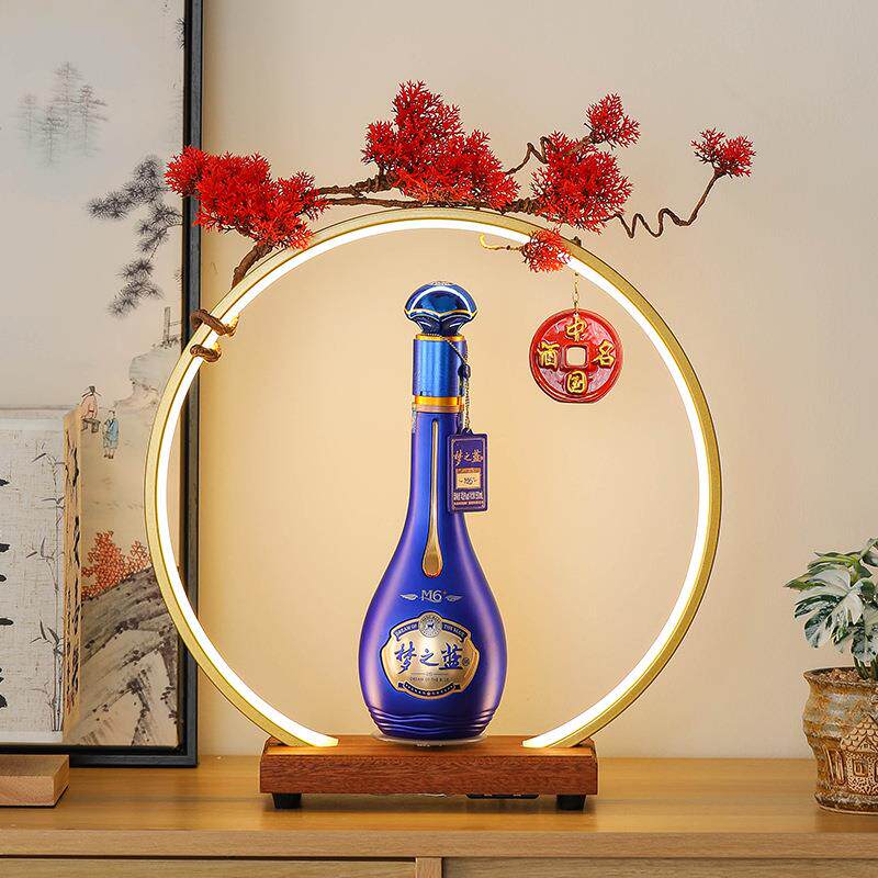 国潮led灯座旋转底座酒会创意酒水展示台家居桌面发光灯圈展示架