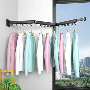 阳台晾衣架折叠晾晒伸缩室内晾衣神器隐藏式 晒衣架卫生间晾衣杆