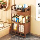 新款 茶具收纳几展示客柜置物架厅 茶桌博古架茶边PGJ柜茶架新中式