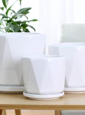flowerpot ceramic simple large indoor plant pot with tray