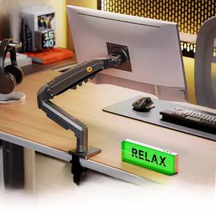 机械臂提高屏幕底座二次屏幕可调旋转 F80电脑显示器支架悬臂式