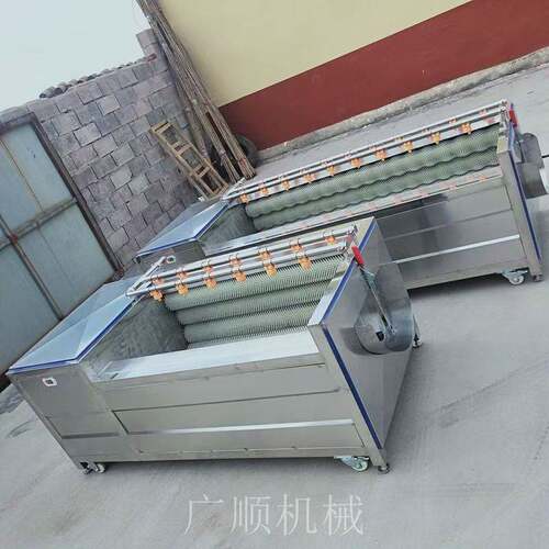中药材毛辊清洗设备自动出料芋头毛辊清洗机菱角毛辊清洗机