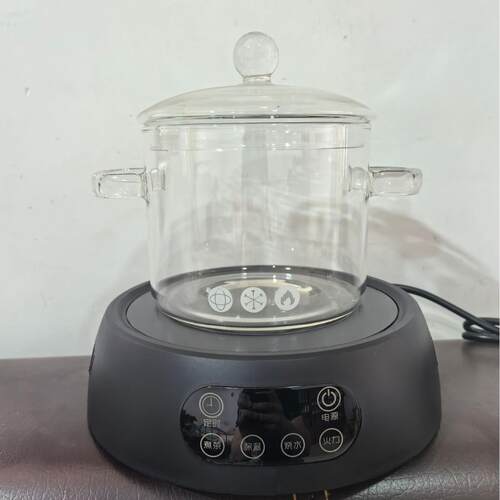 无孔盖纯露专用蒸馏玻璃锅大容量高硼硅蒸馏器纯露双耳隔热玻璃锅