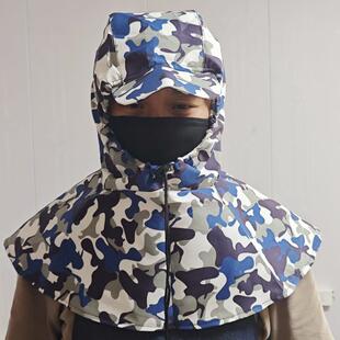 牛仔布透气防尘披肩帽披风风帽搬运防灰帽劳保建筑家用防水泥遮阳