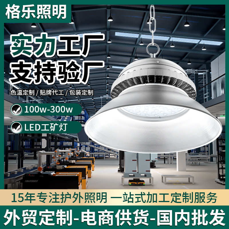 定制led工矿灯 银钻厂房工厂灯200w鳍片车间球馆天棚工业照明灯