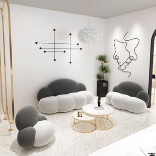 轻奢谈甲店沙发后美现代简约小户型客单双XRS三人美洽式 休闲厅小