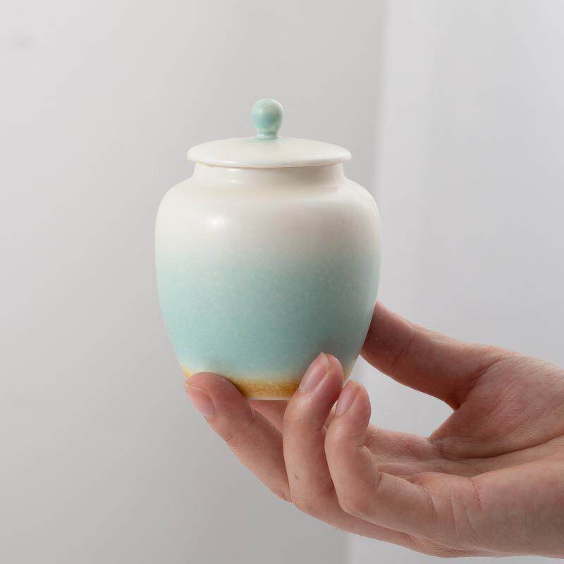 陶瓷小号茶叶罐羊脂玉白瓷通用密封罐高档红茶龙井枸杞包装储藏罐