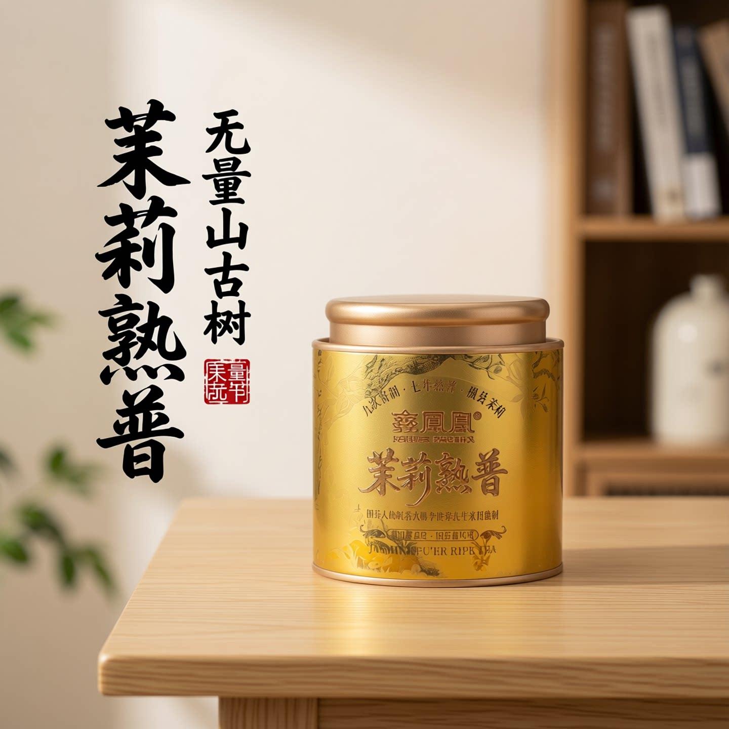 鑫凤凰茉莉普洱熟茶糯米香正宗云南古树七年普洱茶九次窨制自己喝