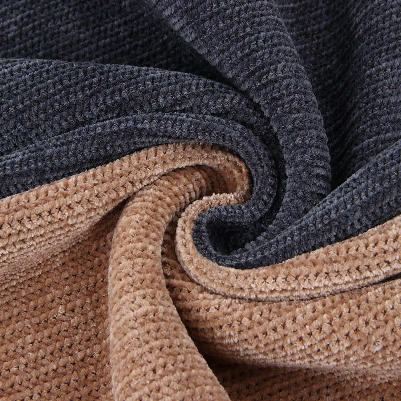 360G全涤坑条布雪尼尔欧棉绒面料 保暖垂顺阔腿裤时装面料