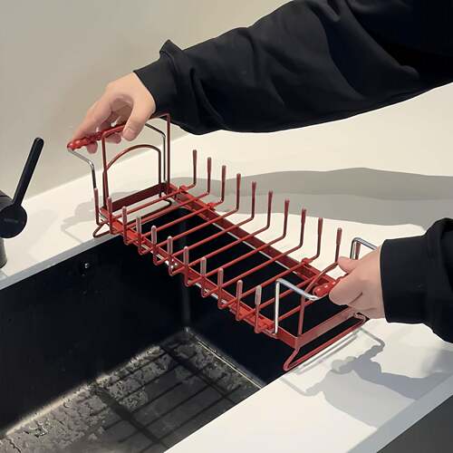 碗碟收纳层架水槽可伸缩沥水篮置物架家用厨房台面大容量餐具整理