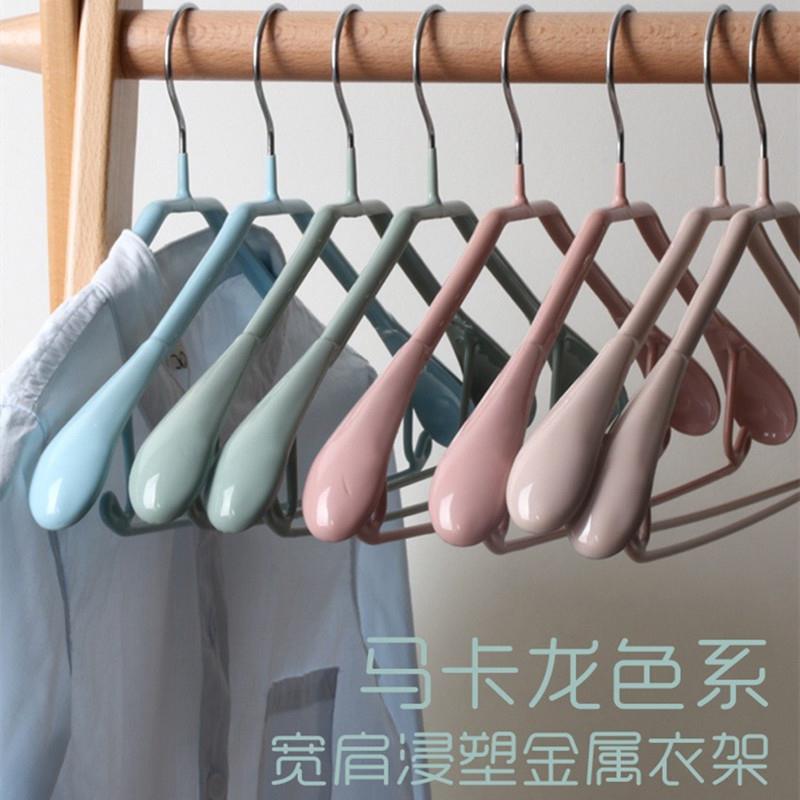 克初PVC防滑金属浸彩色浸塑衣架 晾晒承重无痕款宽肩型家用型