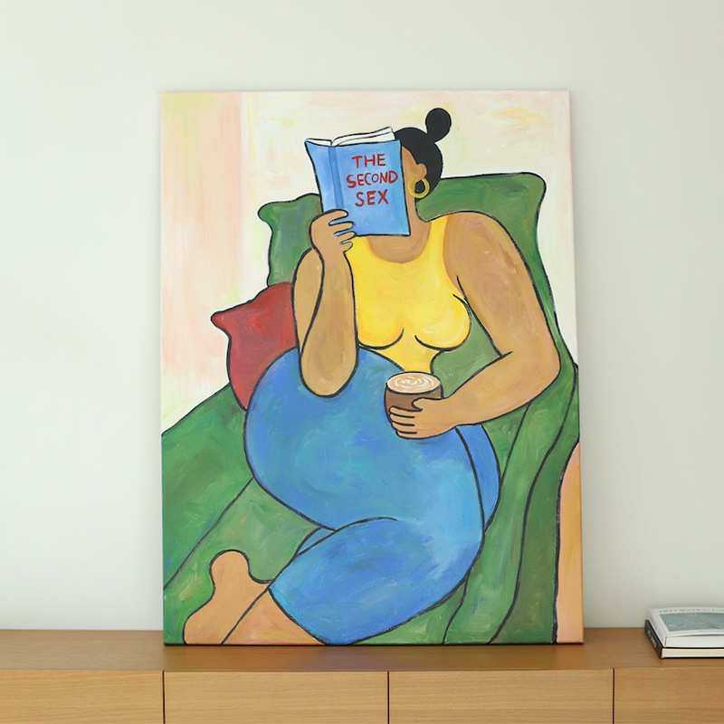 小众艺术可爱人物客厅沙发背景墙挂画现代简约卧室床头玄关装饰画,家居饰品,现代装饰画,淘宝优惠券,粉丝福利购,淘宝优惠卷