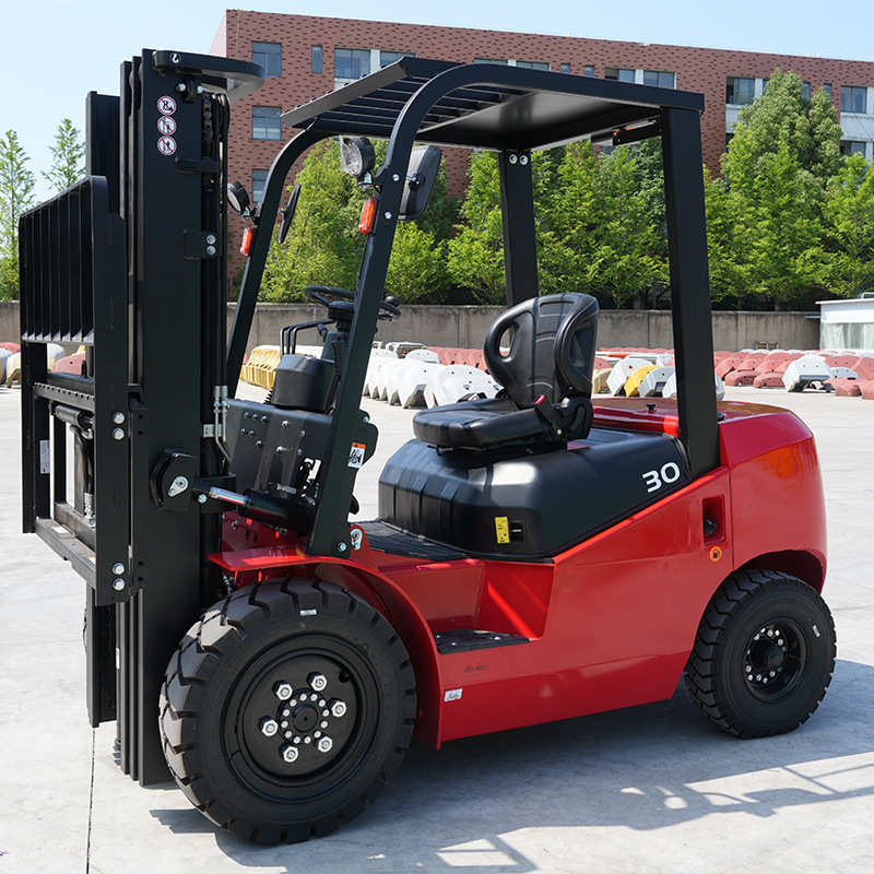 3吨可选配新柴发动机液压升降装卸带侧移货叉套四轮柴油叉车