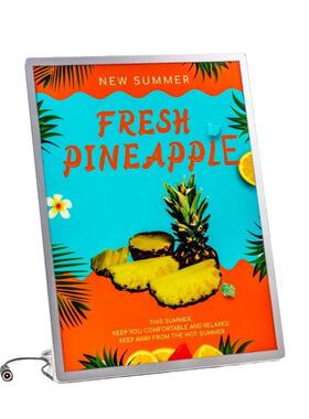 超薄抽画灯箱广牌挂墙款化玻璃招牌告点钢餐l亮ed发光高菜单海报