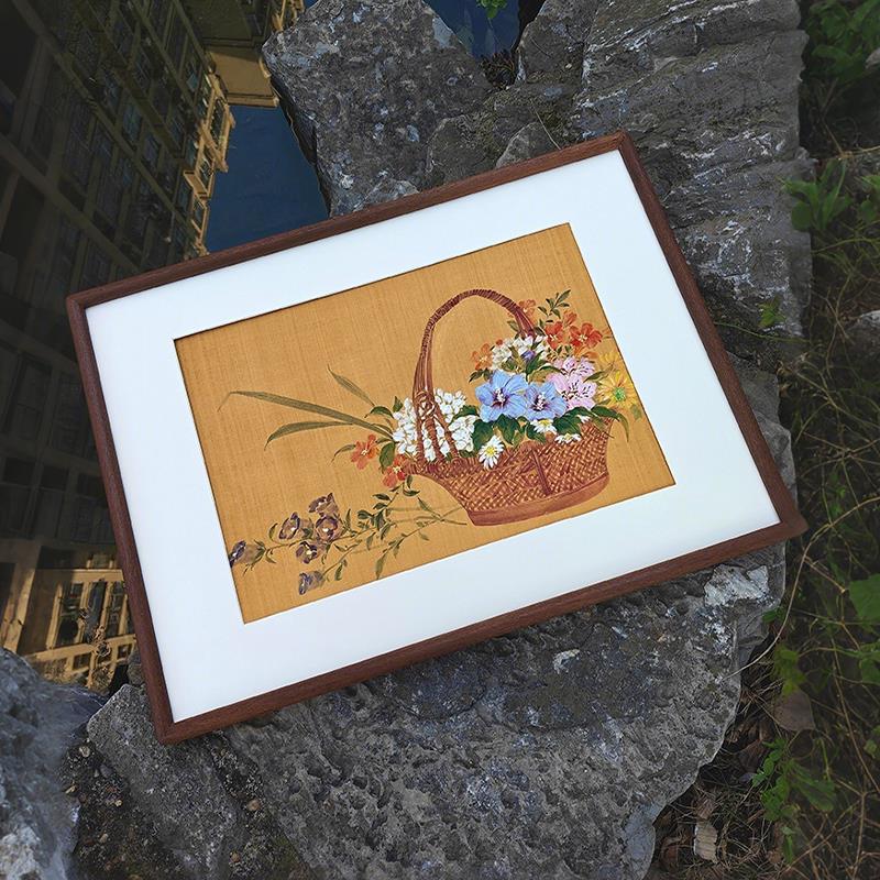 国画工笔画抽象花卉静物客厅装饰画新中式中国风玄关壁画书房挂画
