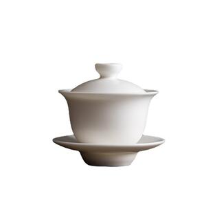 德三才盖烧碗中国素功白夫茶具泡茶碗化白J0512瓷盖碗普通装