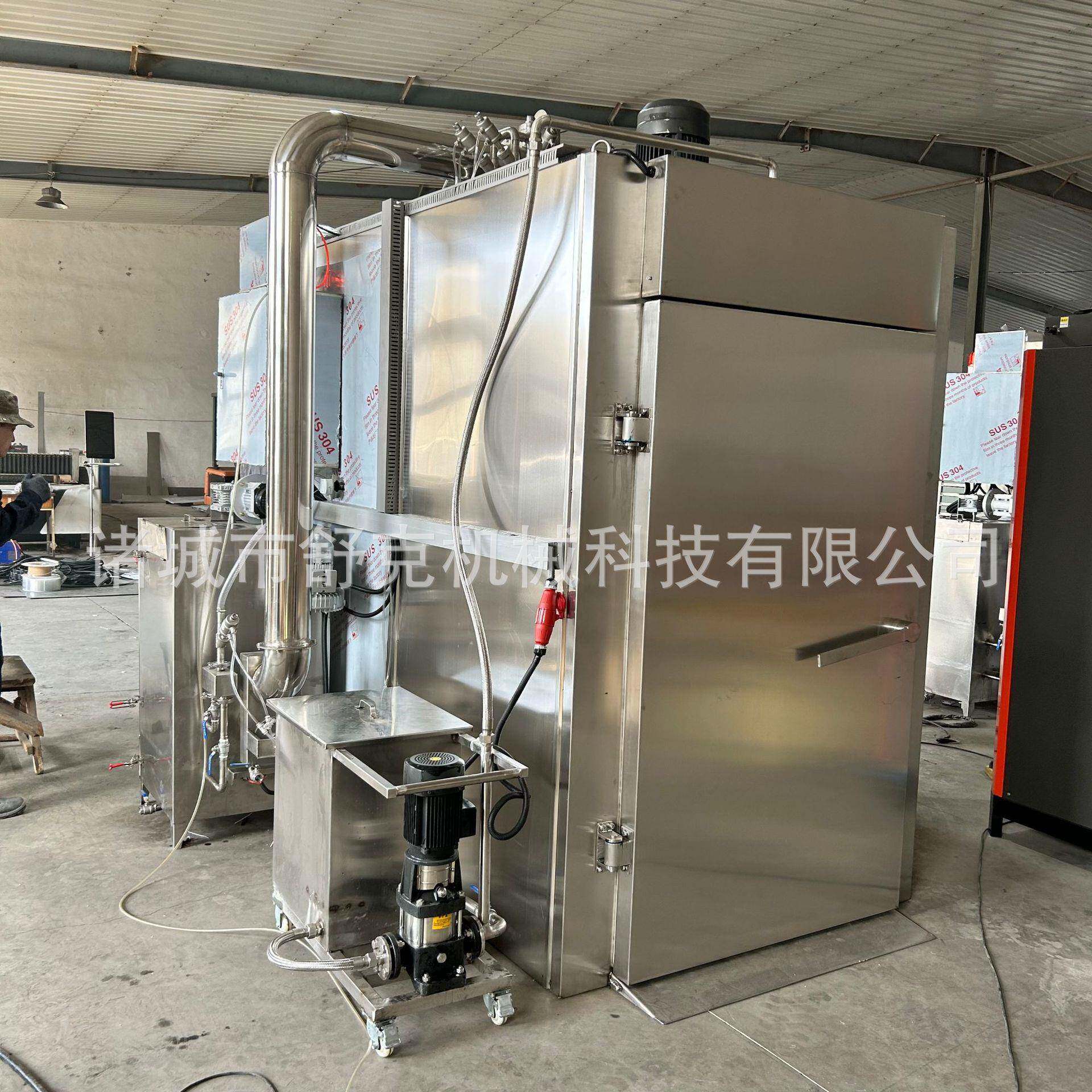 红肠烟熏炉大型全自动触摸屏控制双门双车生熟互锁通道式烟熏炉
