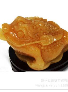 金金铜米摆件足金蟾黄玉三麒麟摆件摆件玉石蟾蟾貔貅