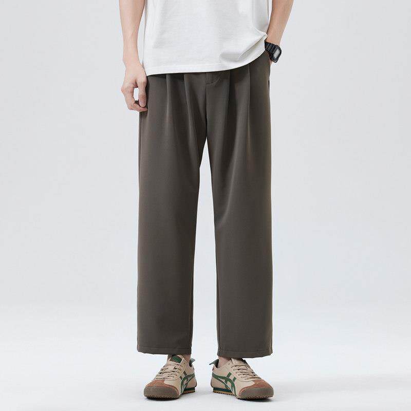 NBKY薄款九分裤子夏2026新款休闲裤男直筒宽松百搭阔腿通勤小西裤