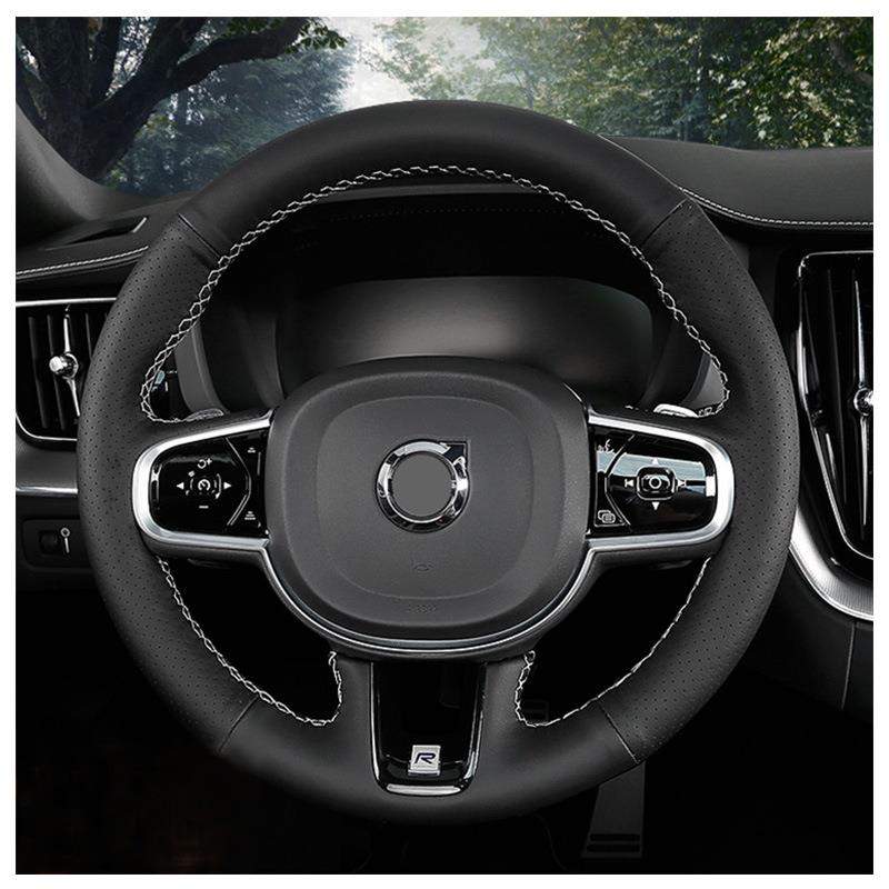 2018款沃尔沃XC60方向盘套新xc60手缝真皮把套内饰改装专用