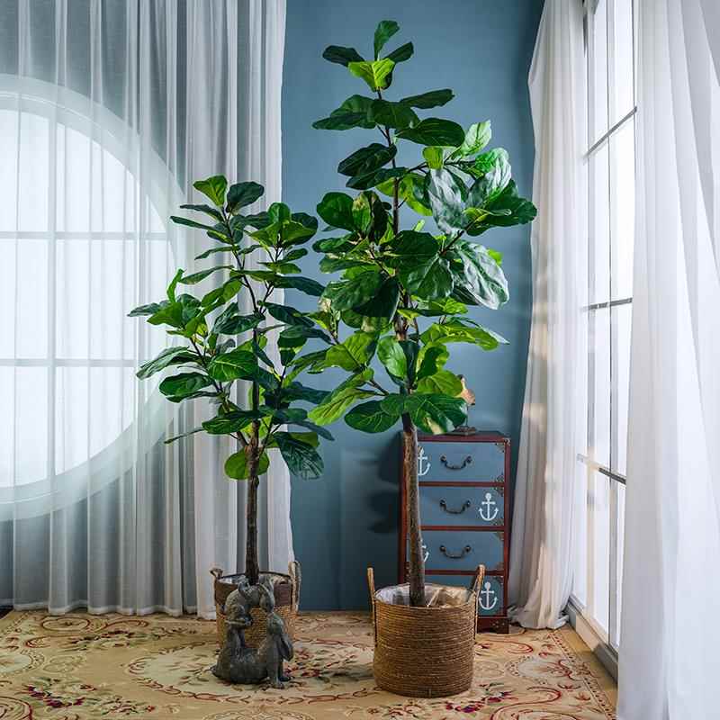 琴叶榕仿真盆栽绿植假树植物客厅室内落地大型盆景装饰树摆件造景