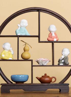 创意小沙弥摆件中式禅意小和尚客厅玄关电视柜酒柜家居装饰品摆件