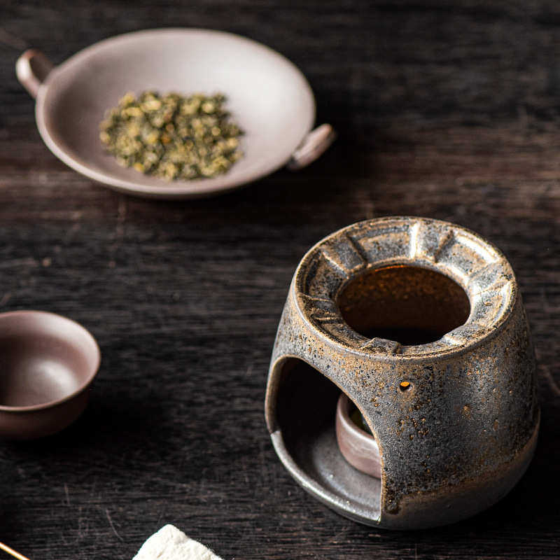 鎏金围炉烤茶炉陶瓷炒茶器复古烤茶碟焙茶炉套装蜡烛加热茶道配件,餐饮具,茶具礼盒,淘宝优惠券,粉丝福利购,淘宝优惠卷