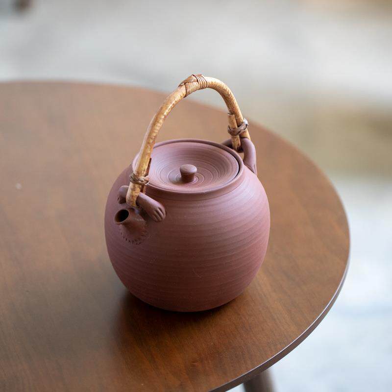 红泥原矿茶煮壶老白茶普52272252煮茶器家用电陶炉梁炭火藤编洱提
