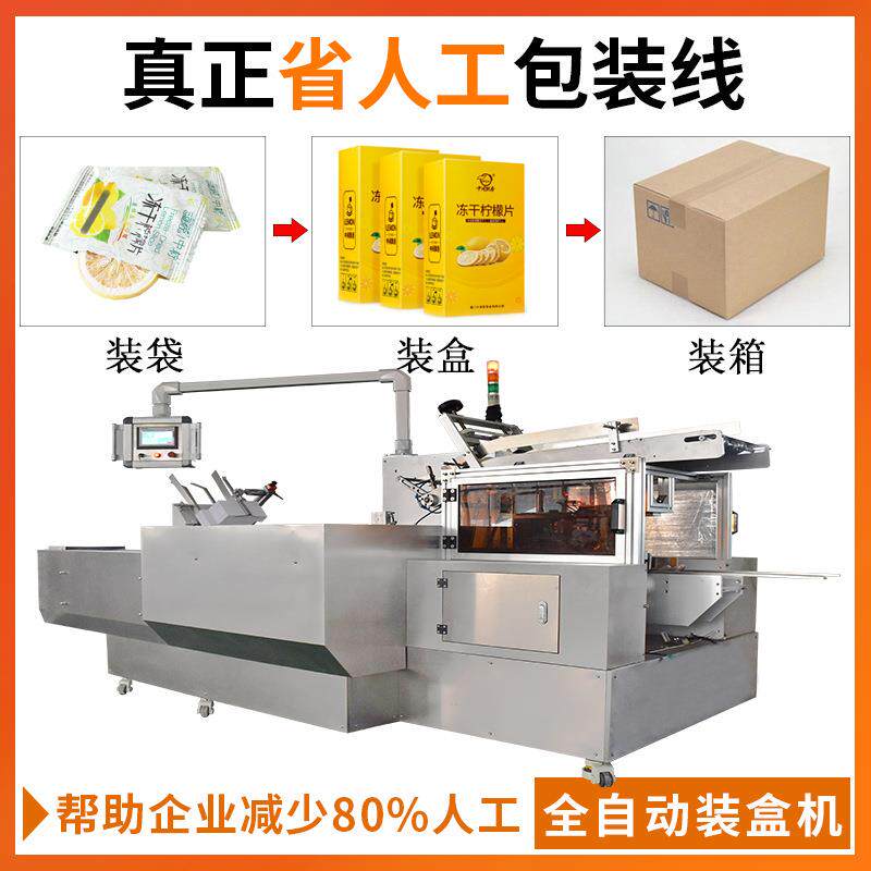 冻干柠檬片装盒包装机 纸盒装水果茶装盒机 自动理料链接装盒设备