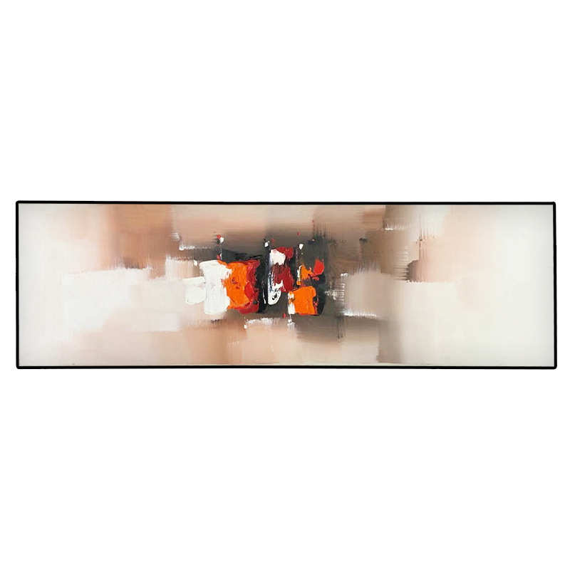 北欧极简橙色抽象手绘油画轻奢玄关客厅装饰画背景墙壁走道挂画