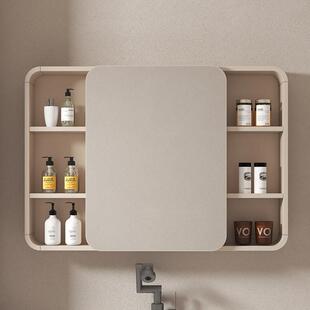 圆角智能浴室镜柜卫生间挂墙式洗漱台镜子带灯收纳一体储物柜新款