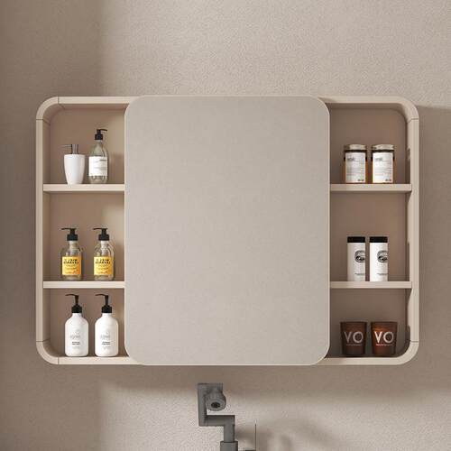 圆角智能浴室镜柜卫生间挂墙式洗漱台镜子带灯收纳一体储物柜新款