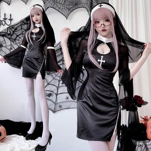 修女服cos女装抖音性感变装制服cosplay大码旗袍送礼物万圣节套装