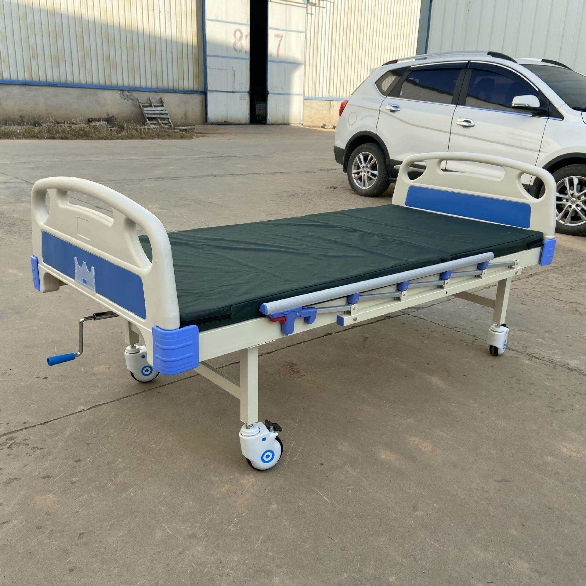 家用单摇床护理床 单摇起背床带轮 手摇加厚多功能病床 现货供应