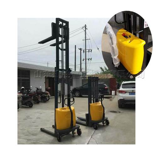 液压电动堆高车车间装卸载重1T2T搬运车高架仓库手推式升高车