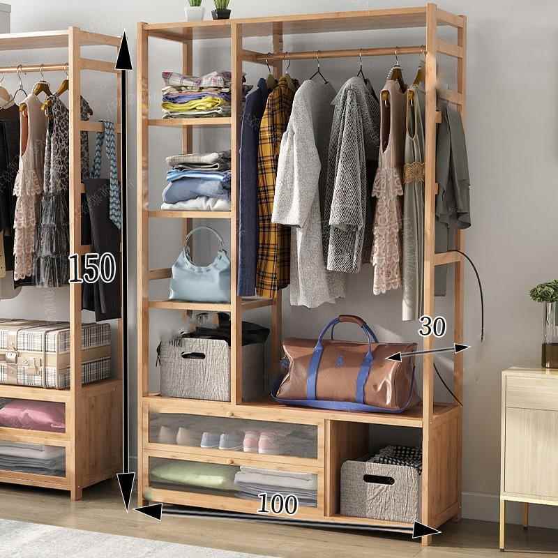 高档竹木晾衣架落室单杆式晒衣架卧室挂衣架家用易简凉内地衣服的