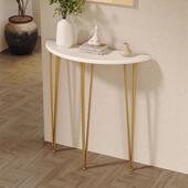 靠墙半圆入户玄关桌家用客厅走廊铁艺桌子北欧实木进门极窄玄关台