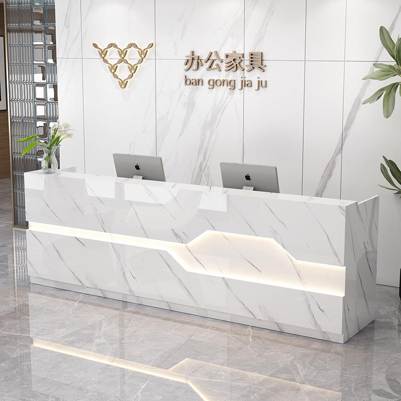 收银台店铺小型柜台公司办公前台接待桌简约美容院理发服装店吧台